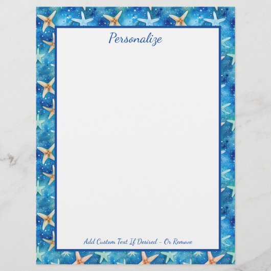 Zeester Oceaan Zee Marine Life Blue Gepersonalisee (Voorkant)