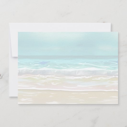 Zeester Oceaanstrandfeest Aqua & Roze Waterverf Kaart (Achterkant)