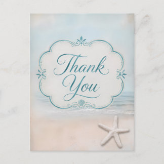 Zeester Ocean Beach Vintage Uitzicht Bedankt Briefkaart