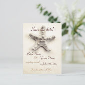 Zeester - Ocean Whisper - Save the Date Aankondigingskaart (Staand voorkant)