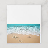 Zeester op de kust bruiloft receptie plaats kaart plaatskaartje (Buitenkant ongevouwen)