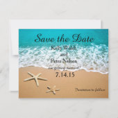 Zeester op de kust strand save the date kaart (Voorkant)