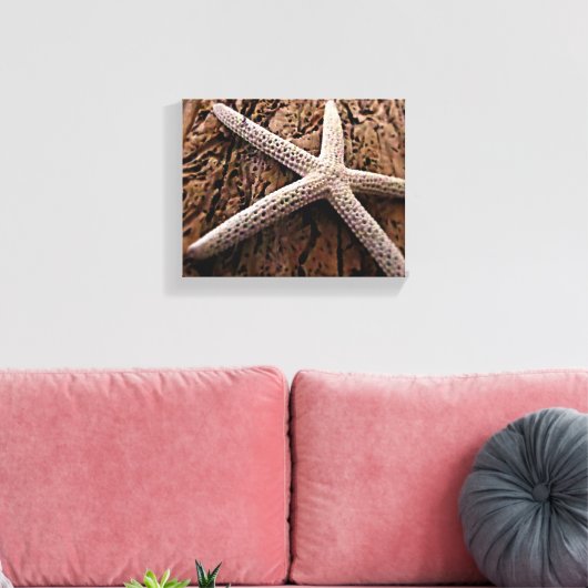 Zeester op Driftwood Canvas Afdruk (Insitu (Woonkamer))