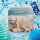 Zeester op een Sandy Beach Papier Borden Papieren Bordje (Feest)