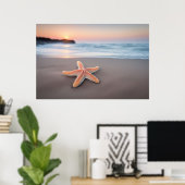 Zeester op een strand poster (Thuiskantoor)