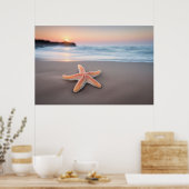 Zeester op een strand poster (Keuken)