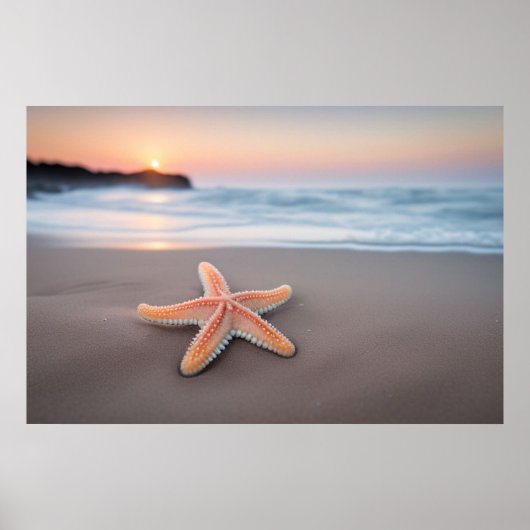 Zeester op een strand poster (Voorkant)