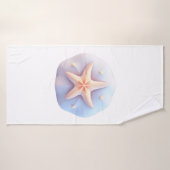 Zeester op een unieke-vormige steen badhanddoek (Badhanddoek)
