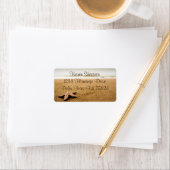 Zeester op een zandstrand Adresetiketten Etiket (Insitu)