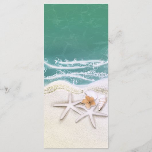 Zeester op het strand Blauwgroen Zee Water Menu (Achterkant)