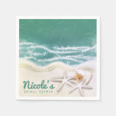 Zeester op het strand Blauwgroen Zee Water Ocean P Servet (Voorkant)