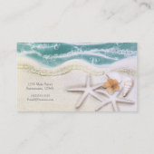 Zeester op het strand Blauwgroen Zee Water Tropica Visitekaartje (Achterkant)