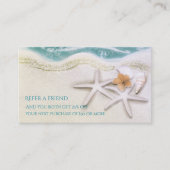 Zeester op het strand Blauwgroen Zee Water Verwijs Aanbevelingskaartje (Voorkant)