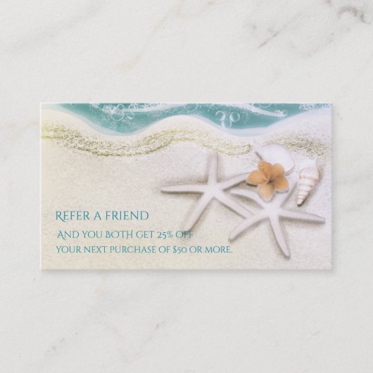 Zeester op het strand Blauwgroen Zee Water Verwijs Aanbevelingskaartje (Voorkant)