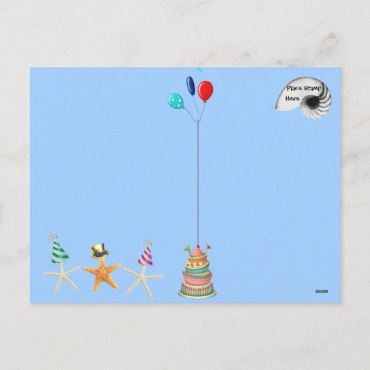 Zeester op het strand Briefkaart (Achterkant)