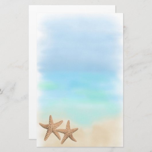 Zeester op het strand briefpapier (Voorkant / Achterkant)
