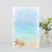 Zeester op het strand briefpapier (Staand voorkant)
