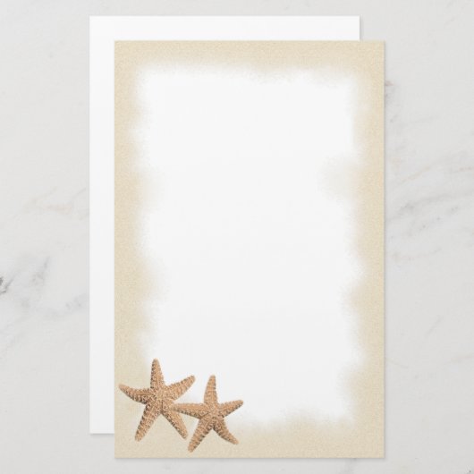 Zeester op het strand briefpapier (Voorkant / Achterkant)