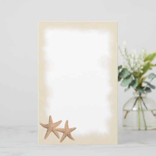 Zeester op het strand briefpapier (Staand voorkant)