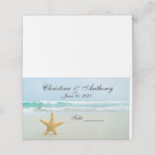 Zeester op het strand bruiloft receptie Place Card Plaatskaartje (Buitenkant ongevouwen)