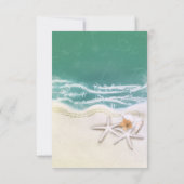 Zeester op het Strand Teal Zeewater Tafel Nummer Kaart (Achterkant)