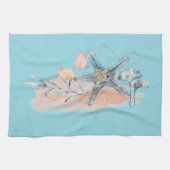 Zeester op het strand theedoek (Horizontaal)