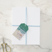 Zeester op het strand turquoise zeewater feestarti cadeaulabel (Met Touw)