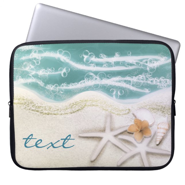 Zeester op het strand Turquoise zeewater Tropisch Laptop Sleeve (Voorkant)