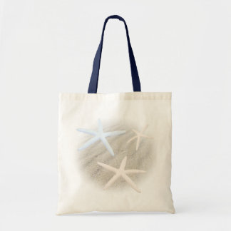 Zeester op strandsand tote bag