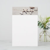 Zeester op zand briefpapier (Staand voorkant)