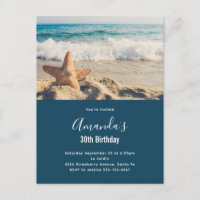 Zeester op zandstrand Foto Verjaardag