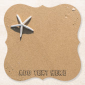 Zeester op zandstrand kartonnen onderzetters (Voorkant)