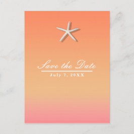 Zeester Oranje & Roze Strand Zomer Save the Date Aankondigingskaart