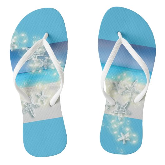Zeester paradijs blauw water tropisch teenslippers (Voetbed)