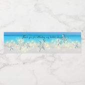 Zeester paradijs blauwe wateren tropisch strand waterfles etiket (Enkel label)