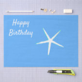 Zeester Patronen Happy Birthday Nautisch Blauw Tissuepapier (Craft)