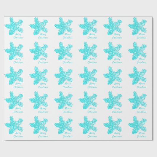 Zeester Patronen Wit Blauwgroen Blauw Vrolijk Kers Cadeaupapier (Vlak)