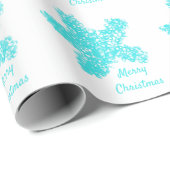 Zeester Patronen Wit Blauwgroen Blauw Vrolijk Kers Cadeaupapier (Rol Hoek)