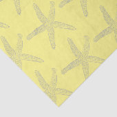 Zeester Patroon Strand Kust Geel Custom Kleur Tissuepapier (Detail)