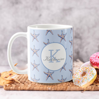 Zeester Patroon Strand Marine Custom Name Koffiemok