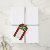 Zeester Rode Kerst Stropdas op Gift Labels Cadeaulabel (Met Touw)