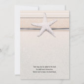 Zeester romige witte strand bruiloft uitnodiging (Achterkant)