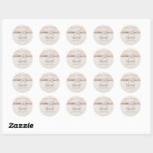 Zeester romige witte strand elegante bruiloft ronde sticker (Vel)