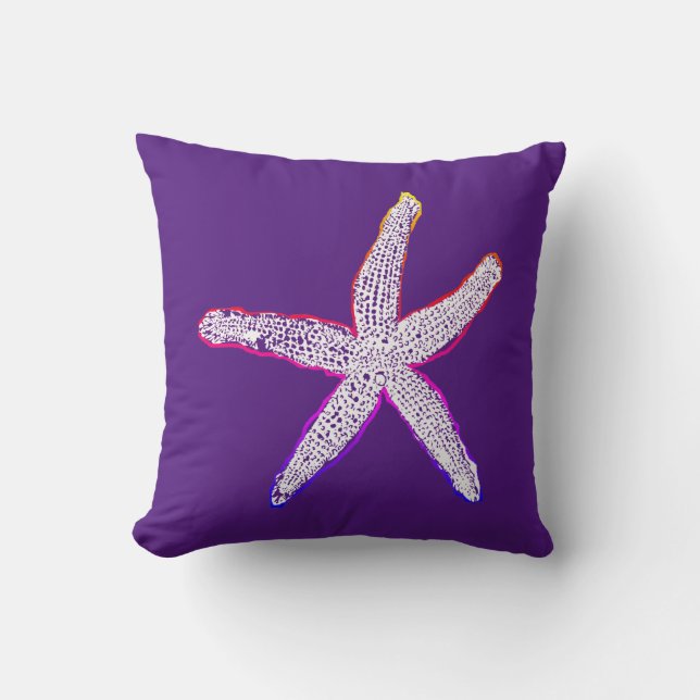Zeester Roze Paars Cute Moederdag Geschenk Kussen (Voorkant)