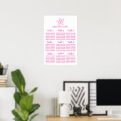 Zeester roze trouwtafel 9 zitplaatsen Poster (Thuiskantoor)