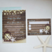 Zeester Rustieke Oceaan Hout en Lichten Kaart