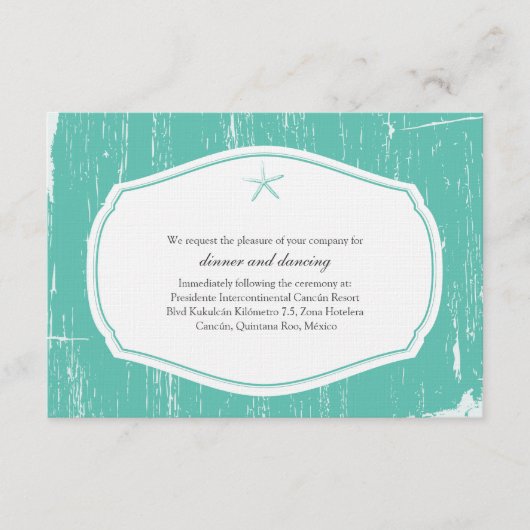 Zeester Rustieke Strand Bruiloft Informatiekaartje (Voorkant)