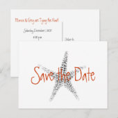 Zeester, Save the Date Briefkaart (Voorkant / Achterkant)