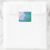 Zeester Save the Date Vierkante Sticker (Tas)