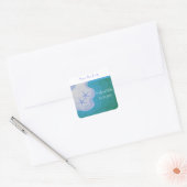 Zeester Save the Date Vierkante Sticker (Envelop)